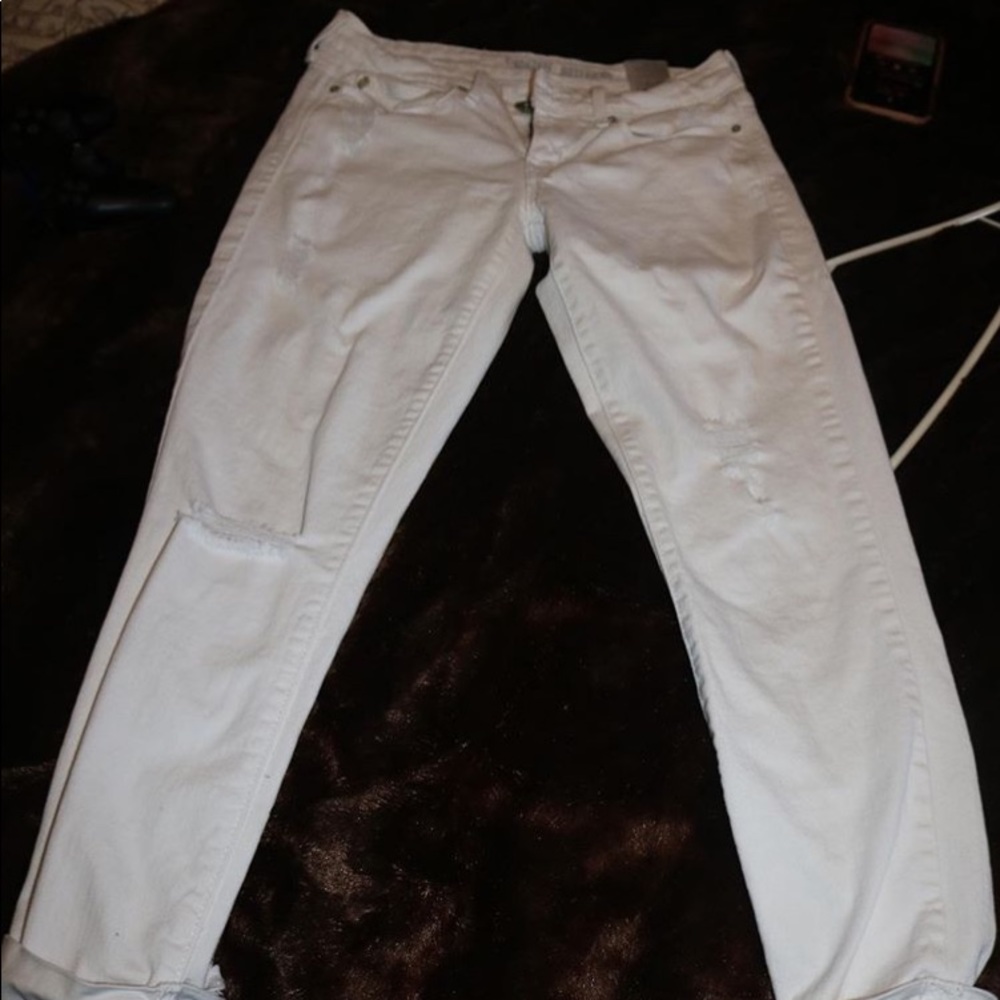 White ripped jeans